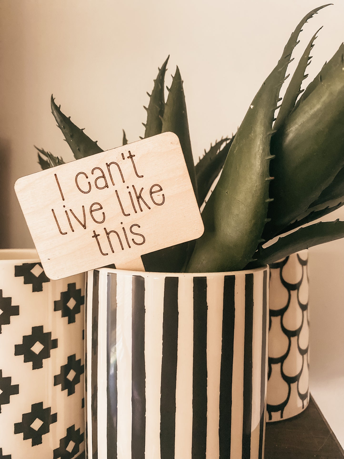 I can’t live like this plant stake